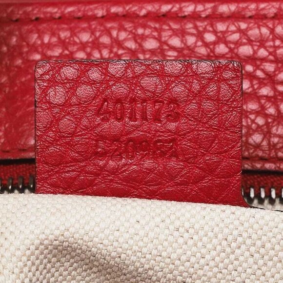 Gucci Red Pebbled Leather Marmont Large Shoulder Bag - Picture 10 of 11